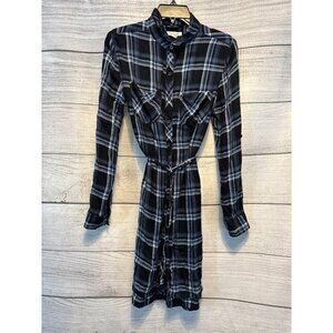 BeachLunchLounge Blue Plaid Flannel Dress